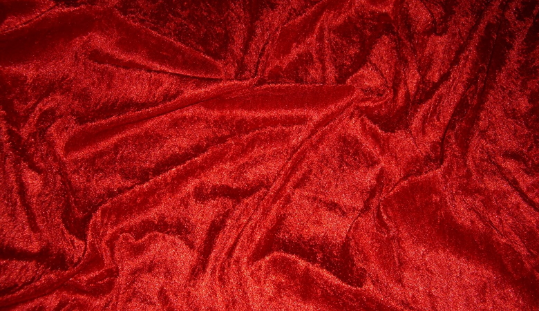Red Crushed Velour Fabric